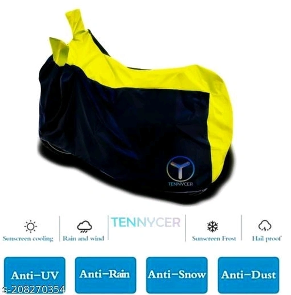 TENNYCER Vehicle cover [Yellow-black]:- Shining And Durable for {Honda Stunner CBF} Covers protection in all weather,water resistant,dust proof,UV protection,& scratch proof, universal Bike/Scooty Body Cover Honda Stunner CBF - Free Size