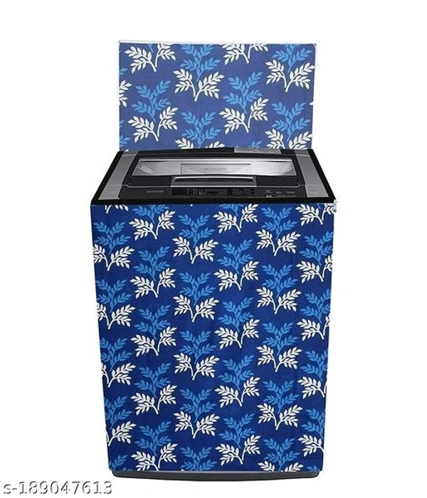 Grabndeals Top Load Washing Machine Cover Suitable for 6kg, 6.2 kg, 6.5 kg, 7kg & 7.5 KG (Fits for IFB, LG, Whirlpool, Bosch, Godrej, Samsung & All ) Dustproof – Blue Leaf 002 - Free Size