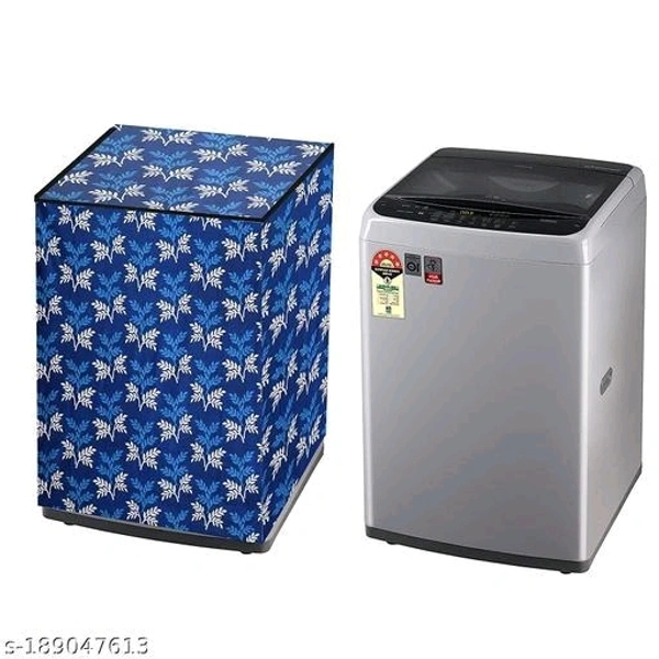 Grabndeals Top Load Washing Machine Cover Suitable for 6kg, 6.2 kg, 6.5 kg, 7kg & 7.5 KG (Fits for IFB, LG, Whirlpool, Bosch, Godrej, Samsung & All ) Dustproof – Blue Leaf 002 - Free Size
