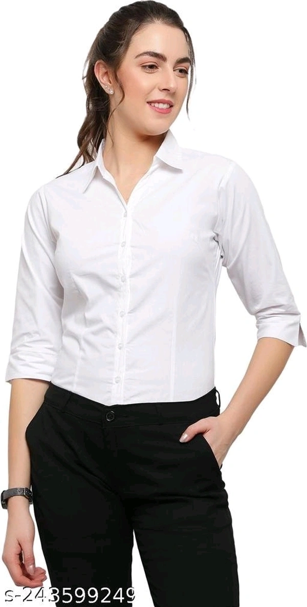 Women Formal Office Going Shirt White - S