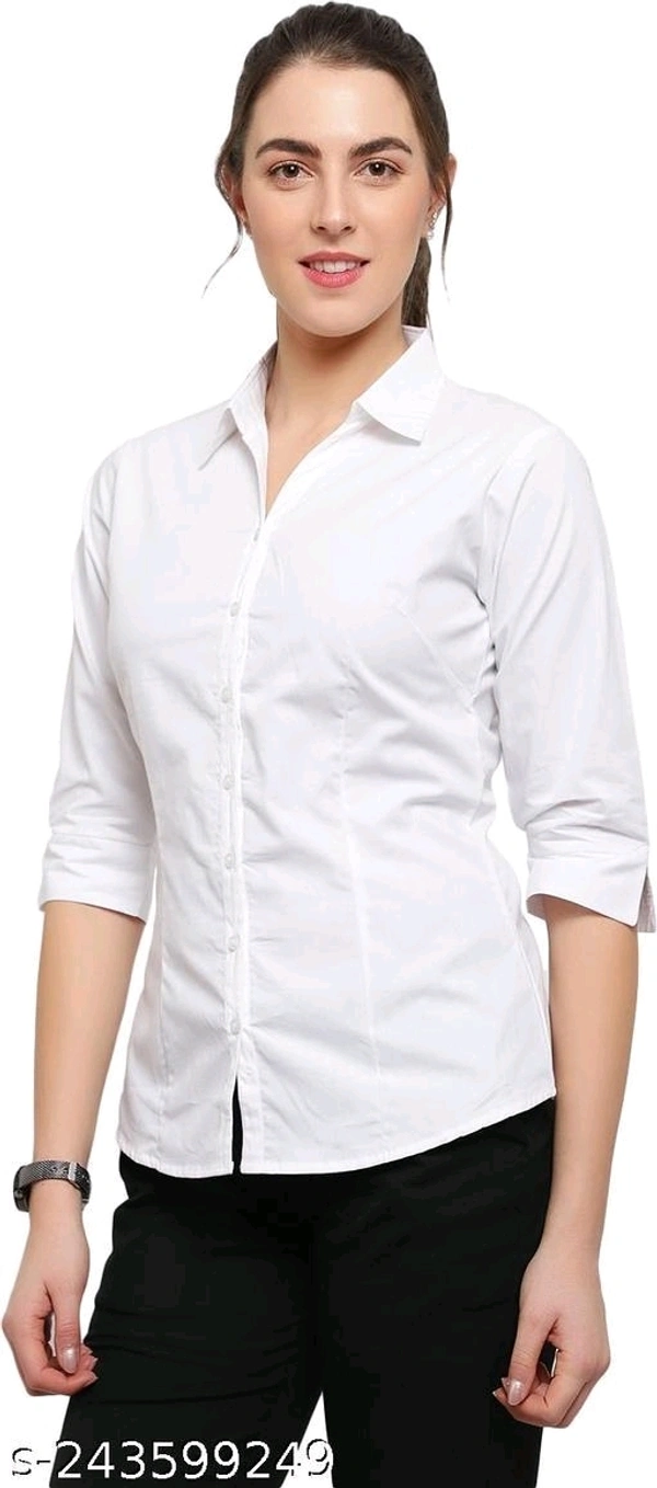 Women Formal Office Going Shirt White - S