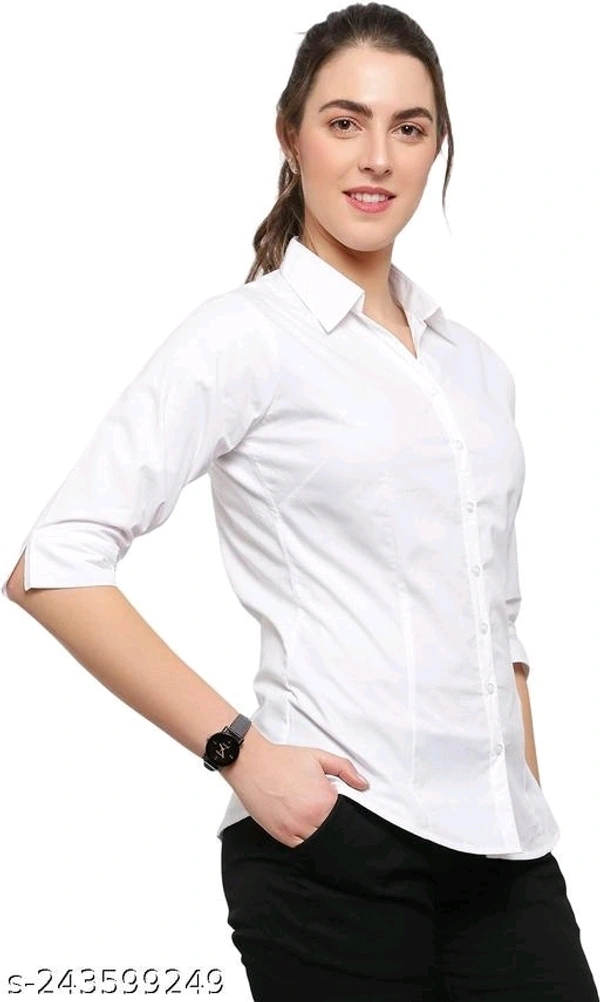 Women Formal Office Going Shirt White - S