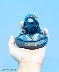 Adiyogi Shiva Statue & Rudraksha Mala for Car Dash Board, Pooja & Gift, Mahadev Murti, Idol, Lord Adiyogi Shankara for Home & Office Decor (ADIYOGI JI in Black) - Free Size