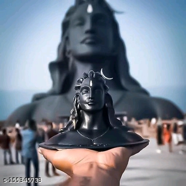 Adiyogi Shiva Statue for Car Dash Board, Pooja & Gift, Mahadev Murti, Idol, Lord Adiyogi Shankara for Home & Office Decor (ADIYOGI JI in Black) - Free Size