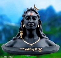 Adiyogi Shiva Statue for Car Dash Board, Pooja & Gift, Mahadev Murti, Idol, Lord Adiyogi Shankara for Home & Office Decor (ADIYOGI JI in Black) - Free Size