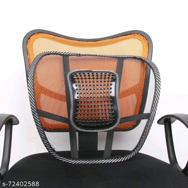  Back Rest Lumbar Support for Office Chair, Home, Car, Cushion for Office Chair and Car Seat Massage Lumbar Support (Black) (Pack of -1)  - Free Size