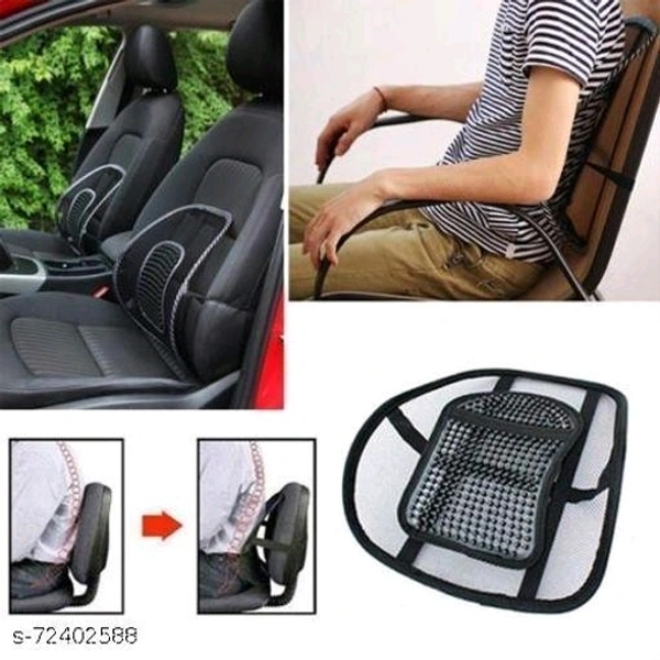  Back Rest Lumbar Support for Office Chair, Home, Car, Cushion for Office Chair and Car Seat Massage Lumbar Support (Black) (Pack of -1)  - Free Size
