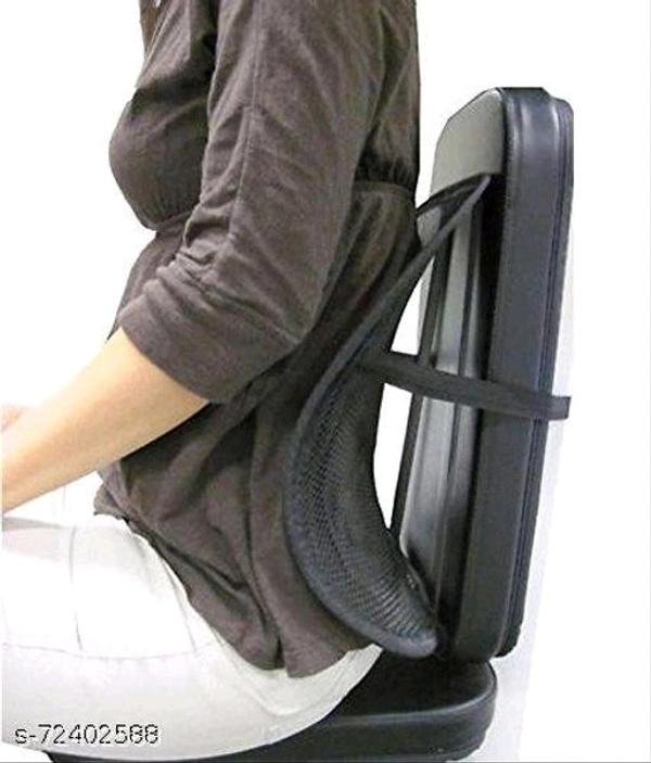  Back Rest Lumbar Support for Office Chair, Home, Car, Cushion for Office Chair and Car Seat Massage Lumbar Support (Black) (Pack of -1)  - Free Size