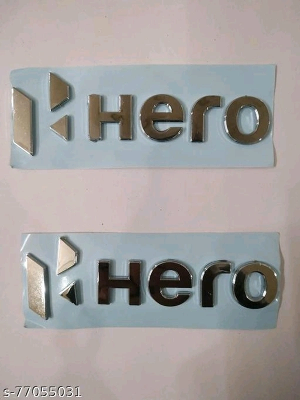 Sgl Enterprises Hero Emblem/Logo for Bike (Silver) for Hero Bikes - Free Size