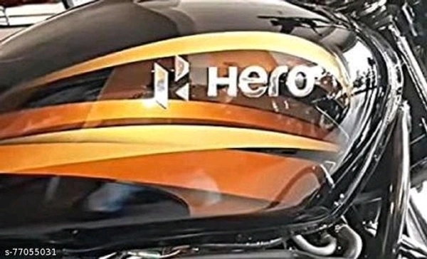 Sgl Enterprises Hero Emblem/Logo for Bike (Silver) for Hero Bikes - Free Size