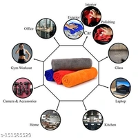 Microfiber Car Wash Towel 16x16 Inch Pack of 4 200Gsm Multicolor - Free Size