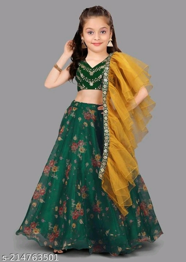 Girls Lehenga Choli Ethnic Wear Digital Printed, Lehenga, Choli