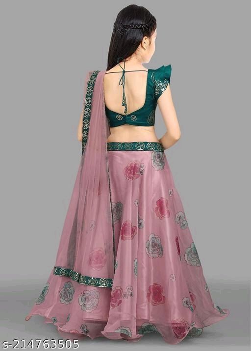 Girls Lehenga Choli Ethnic Wear Digital Printed Lehenga Choli and Dupatta Set