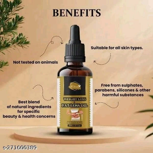 Rabenda burning oil for women fat loss oil for women/ belly fat reduce oil/ weight loss massage oil/ fat burner oil for women/ slimming oil/ weight loss oil 30 ml pack-1) - Free Size