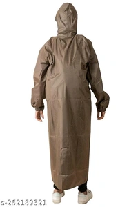KUNDRA Solid Men & Women Raincoat Brown - XL
