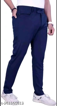 Mens Navy Blue Color Casual Track Pants for Sports Wear - 30