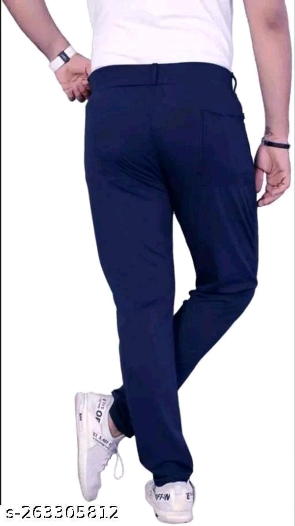 Mens Navy Blue Color Casual Track Pants for Sports Wear - 30