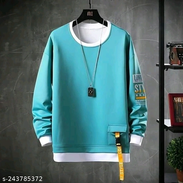 Hip Hop Streetwear Round Neck Full Sleeve T-Shirt with Flap - S