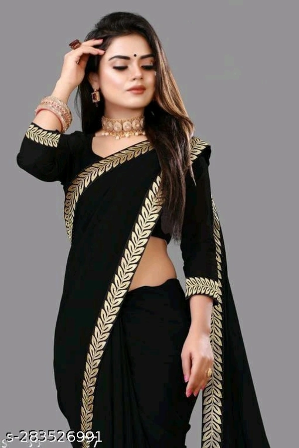 BLACK SAREE SOFT COTTON SILK HALF-HALF DESIGNER FANCY BEST TOP SELLING ,NEW ARRIVAL TRENDING LATEST DESING SARI FOR DAILY USE PARTY WEAR  SIMPLE PLAIN STYLISH 300 SAREES - Free Size