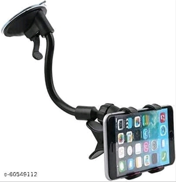 Car Mobile Holder, Mobile Phone Stand for Online Classes, Adjustable Vacuum Mobile Stand ( Black) - Free Size