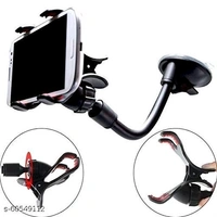 Car Mobile Holder, Mobile Phone Stand for Online Classes, Adjustable Vacuum Mobile Stand ( Black) - Free Size