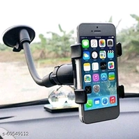 Car Mobile Holder, Mobile Phone Stand for Online Classes, Adjustable Vacuum Mobile Stand ( Black) - Free Size