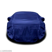 Tata Nano  Navy Blue   Tata Nano  Car Cover with Mirror Pocket - Water Resistant Fabric - SunProof - Heavy Buckle (Red Stripe ) - Free Size