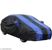 Tata Nano Blue Stripe   Tata Nano  Car Cover with  - 1 Year Replacement - Triple Stitched - SunProof - Heavy Buckle (Blue Stripe ) - Free Size