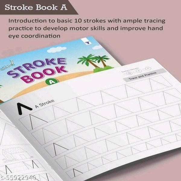 Nurture Stroke Book A, Blossom Alphabet Writing Small Letters, Blossom Alphabet Writing Capital Letters A & Blossom Number Book 1 To 10) | Nursery Writing Books For Kids | Combo Of 4 Books - Free Size