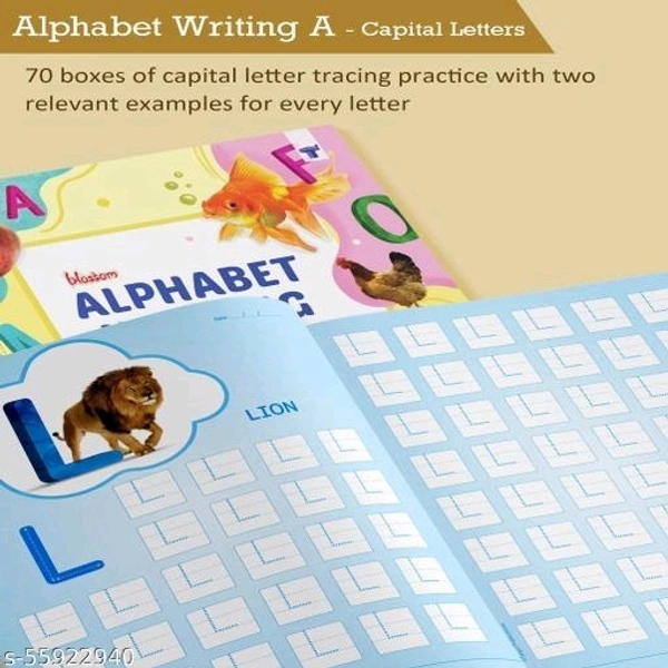 Nurture Stroke Book A, Blossom Alphabet Writing Small Letters, Blossom Alphabet Writing Capital Letters A & Blossom Number Book 1 To 10) | Nursery Writing Books For Kids | Combo Of 4 Books - Free Size