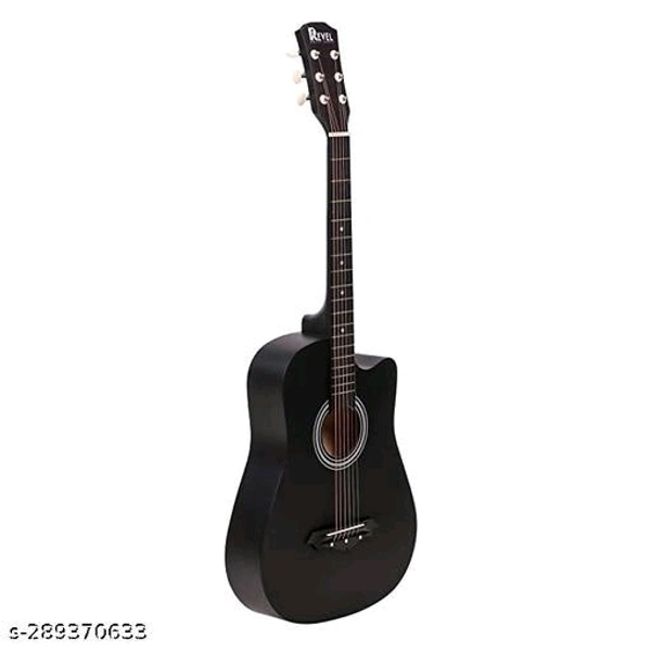 ntern INT-38C-BK Acoustic Guitar Linden Wood Rosewood Right Hand Orientation  (Black) - Free Size, Black