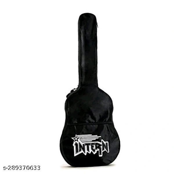 ntern INT-38C-BK Acoustic Guitar Linden Wood Rosewood Right Hand Orientation  (Black) - Free Size, Black