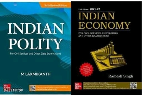  Polity 6th Revised Edition And Indian Economy By Ramesh Singh 13th Edition ,2021  (Paperback, M.LAXMIKANTH, RAMESH SINGH - Free Size