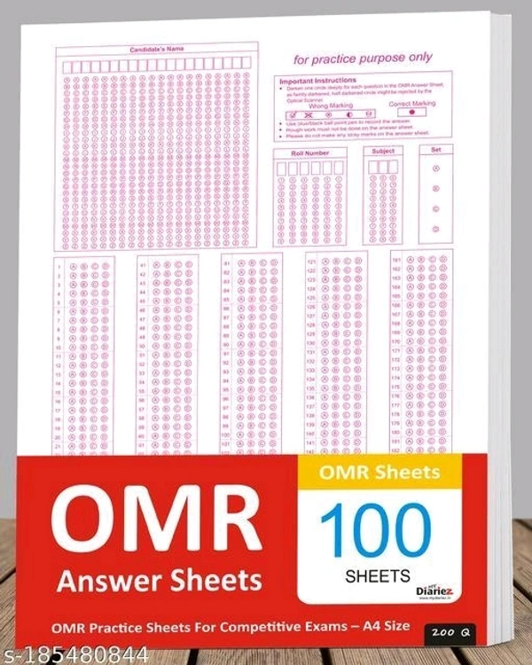 OMR Practice Sheets For Competitive Exams – 200 MCQ’s A4 Size, 100 Sheets/200 Pages (for NEET JEE UPSC MPSC GATE JNV PSC RPSC TNPSC etc - Free Size