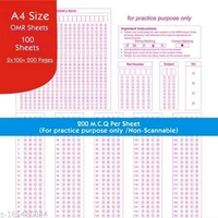 OMR Practice Sheets For Competitive Exams – 200 MCQ’s A4 Size, 100 Sheets/200 Pages (for NEET JEE UPSC MPSC GATE JNV PSC RPSC TNPSC etc - Free Size