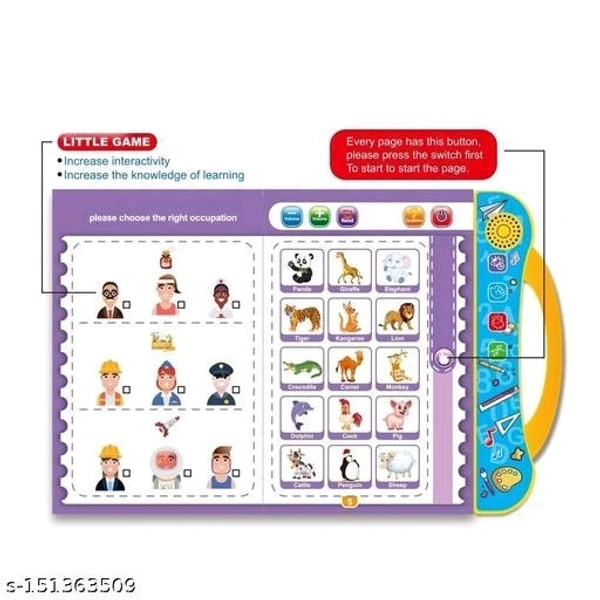 My e book music book for kids GIFT Plastic My English E-Book English Reading Study Guide Learning E-Book Sound Book for Kids 01 - Free Size
