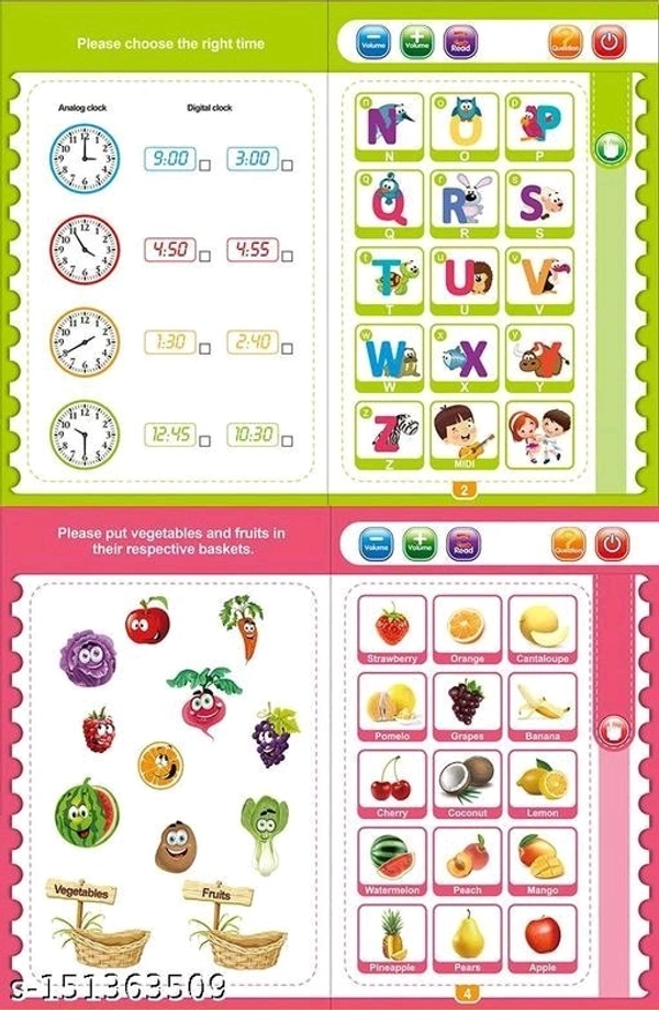 My e book music book for kids GIFT Plastic My English E-Book English Reading Study Guide Learning E-Book Sound Book for Kids 01 - Free Size