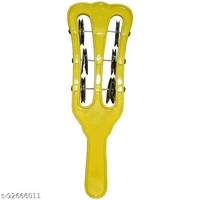 Combo of plastic Manjira Hand Kartal Music Intstrument for Bhajan Hand Cymbals Pack of 2 small 3 Line Color As per Availability Kartal Instrument - Free Size