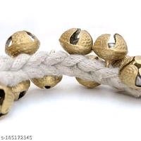 MAHAKAL ARTWARE (BY PRANCHI METALS) Brass Ghungroo For Classical Dance Kathak Ghungroo Pair (25+25) Big Bells Tied with White Cotton Cord - Free Size