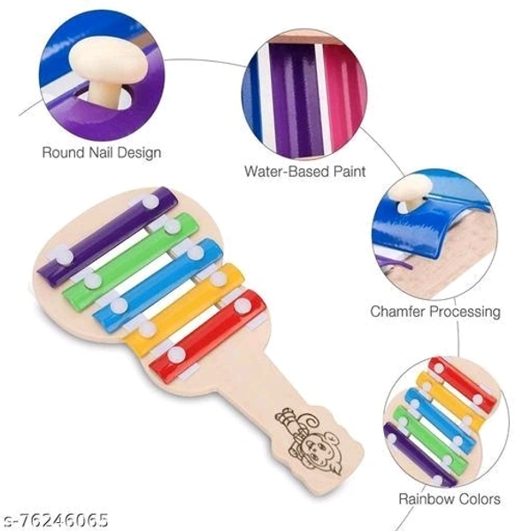 Gitar Xylophone for Kids, Wooden Xylophone Toy with 5 Knocks Child Safe Mallets for Educational & Preschool Learning Music Enlightenment - Musical Instruments - Free Size
