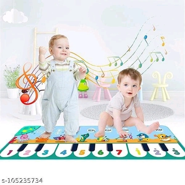 PATPAT® 8 Sounds Musical Mat for Kids, Music Piano Keyboard Dance Floor Mat Carpet Animal Blanket Touch Mat Musical Toys Early Education Toys (43.3x14.2in) - Free Size