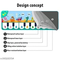 PATPAT® 8 Sounds Musical Mat for Kids, Music Piano Keyboard Dance Floor Mat Carpet Animal Blanket Touch Mat Musical Toys Early Education Toys (43.3x14.2in) - Free Size
