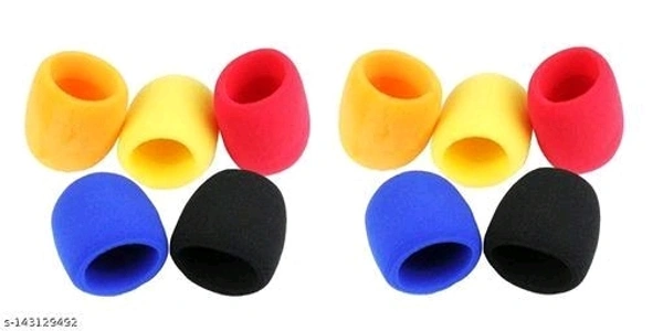 WON 10 pcs Handheld Microphone Windscreen Windshield Sponge Foam Mic Cover - Free Size