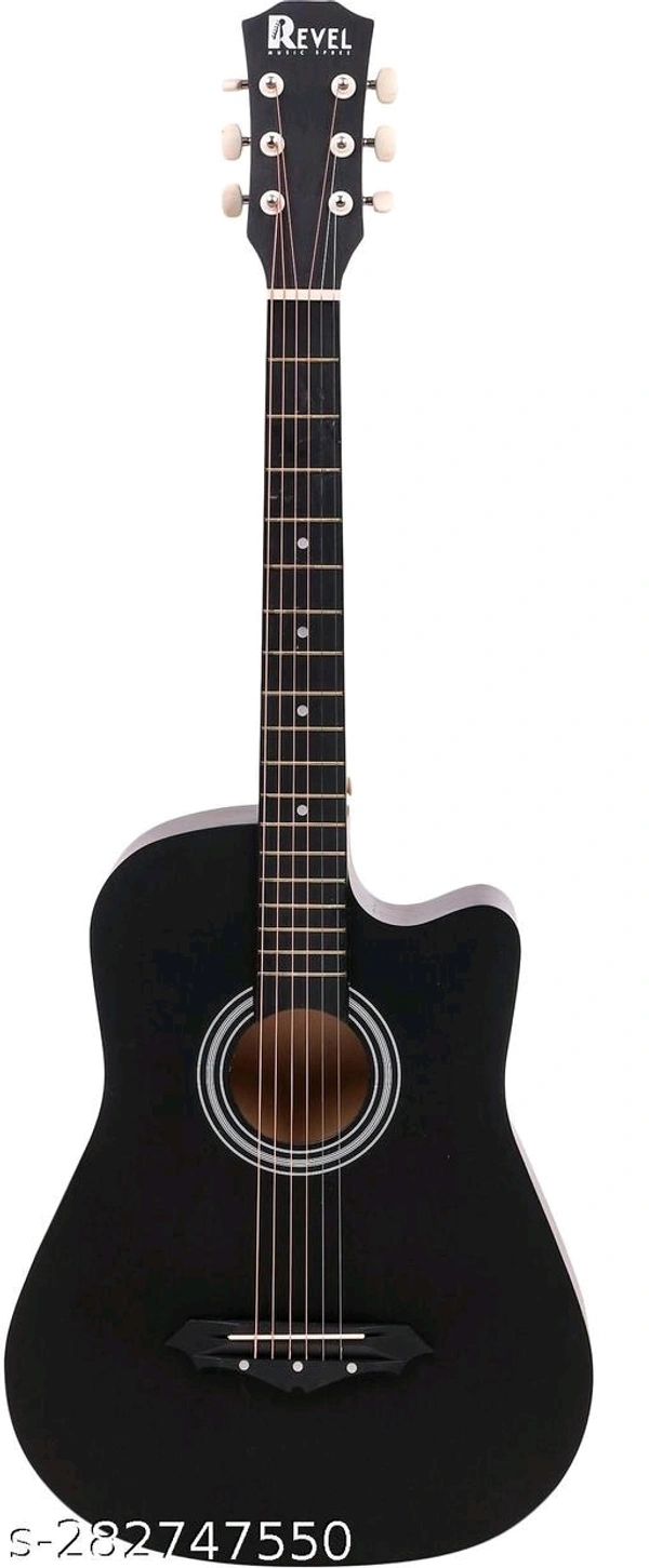 REVEL RVL-38C-LGP-BK Acoustic Guitar Linden Wood Ebony Right Hand Orientation  (Black) - Free Size