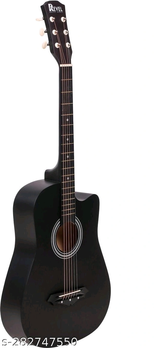 REVEL RVL-38C-LGP-BK Acoustic Guitar Linden Wood Ebony Right Hand Orientation  (Black) - Free Size