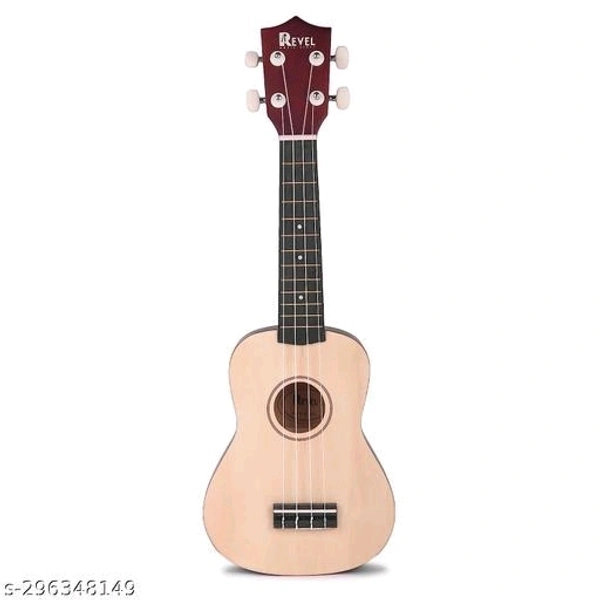 REVEL 21 inches Soprano Ukulele (Jamming Black) with carry bag. Core with gentle braced wood for warm bright tone.(Black) - Free Size