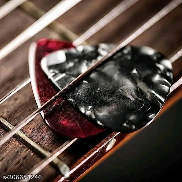 Guitar Strap for Acoustic Guitar Black Guitar Belt with Adjustble Buckle with 5 Colorful Picks - Free Size