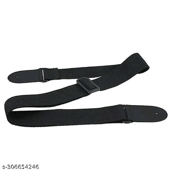 Guitar Strap for Acoustic Guitar Black Guitar Belt with Adjustble Buckle with 5 Colorful Picks - Free Size