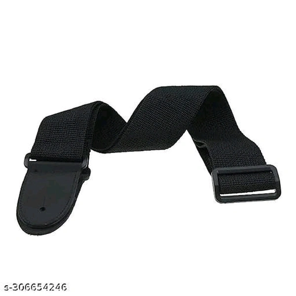 Guitar Strap for Acoustic Guitar Black Guitar Belt with Adjustble Buckle with 5 Colorful Picks - Free Size