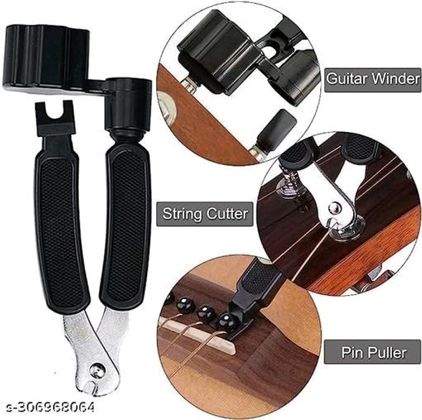 Guitar Strings with Guitar String Winder, String Cutter, Pin Puller All in One Guitar Tool Acoustic Guitar Strings with Guitar Picks Guitar Accessories for Acoustic Guitar - Free Size